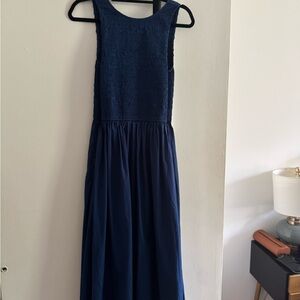 Madewell Textured Navy Dress with pockets